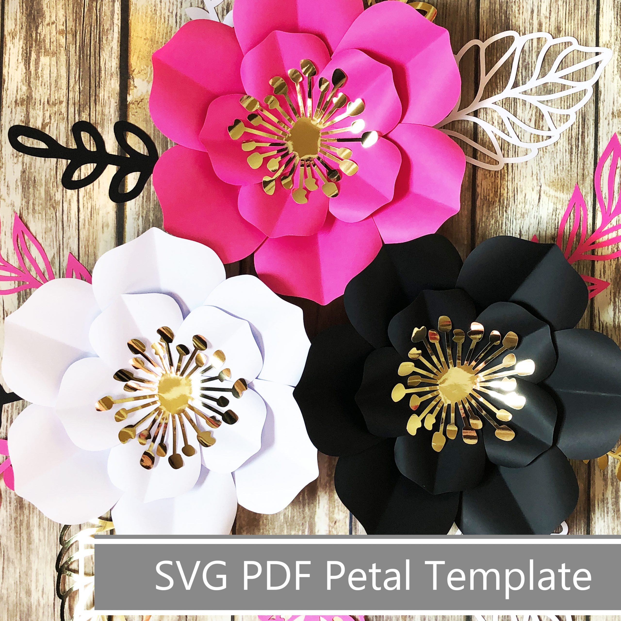 Download Paper Flower Template Svg For Cricut Printable Pdf Petal Template Aura Petal Template Ivacrafts
