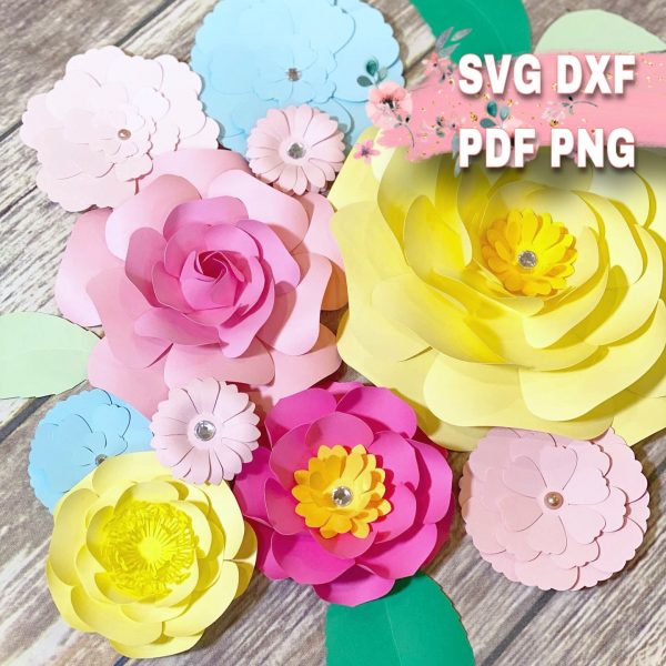 Paper flower template bundle