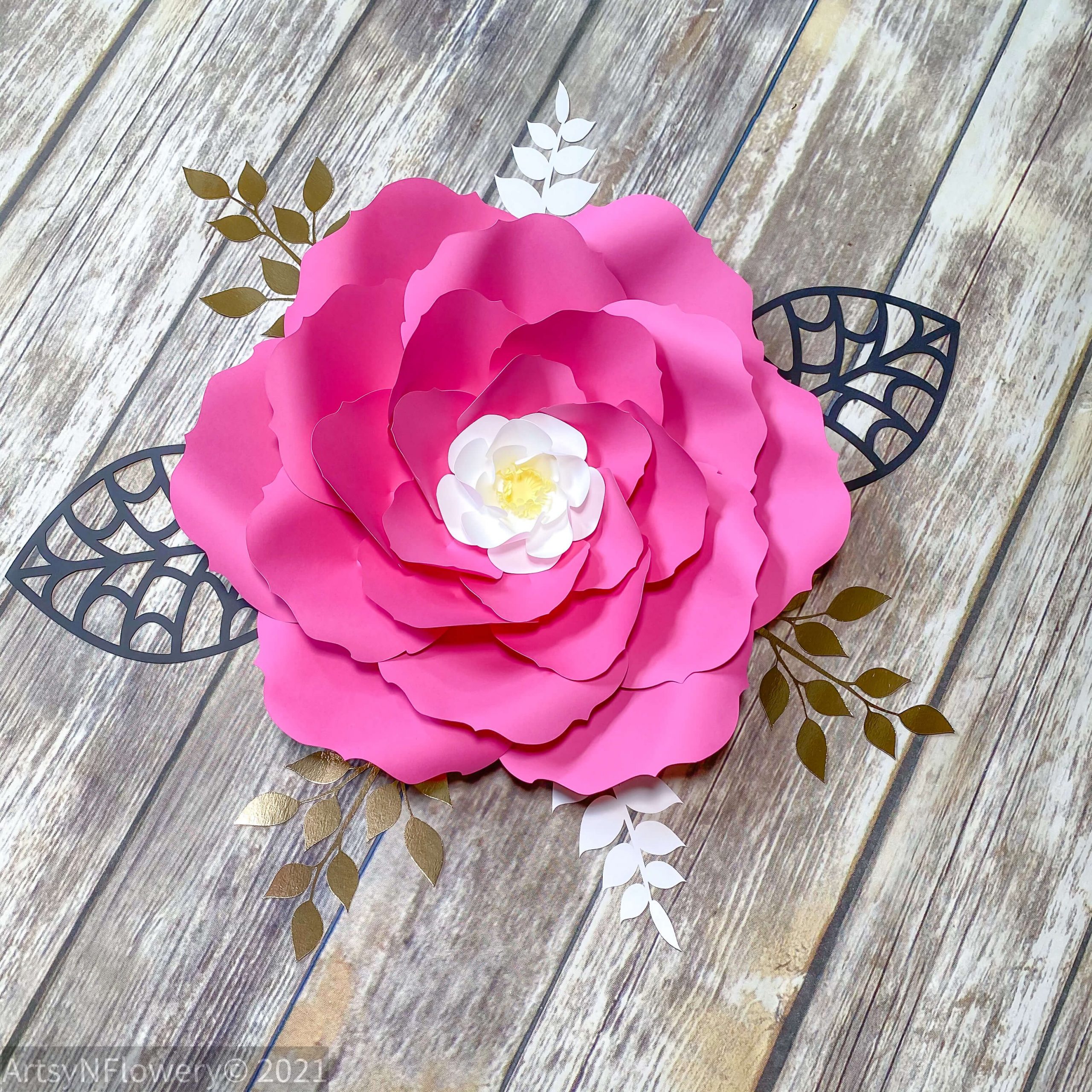 Diy Paper Flower Template In Svg And